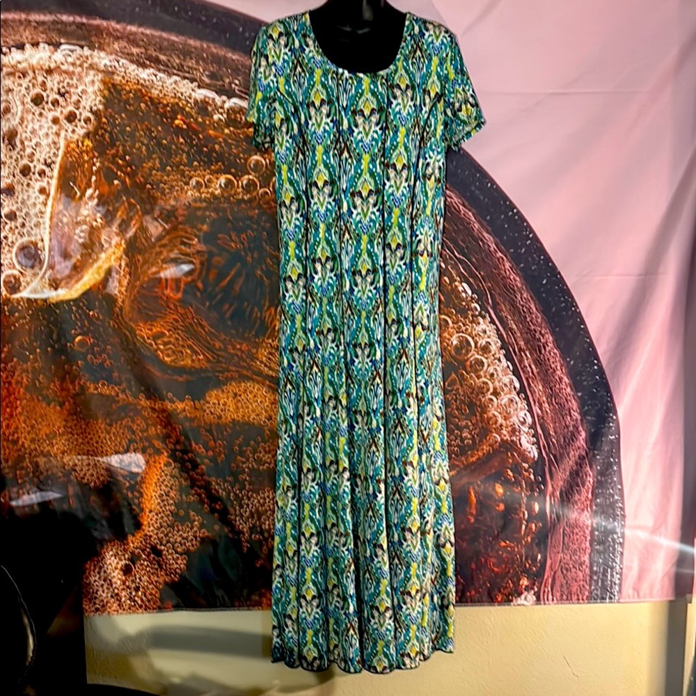 Sami & Jo Women’s Patterned Blue and Green Dress size PXL